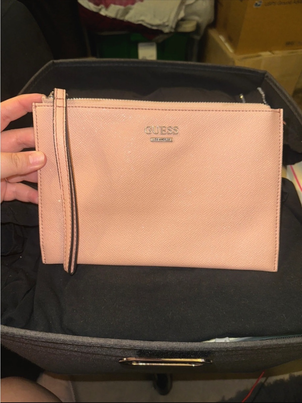 Guess pink sparkle glitter wallet
